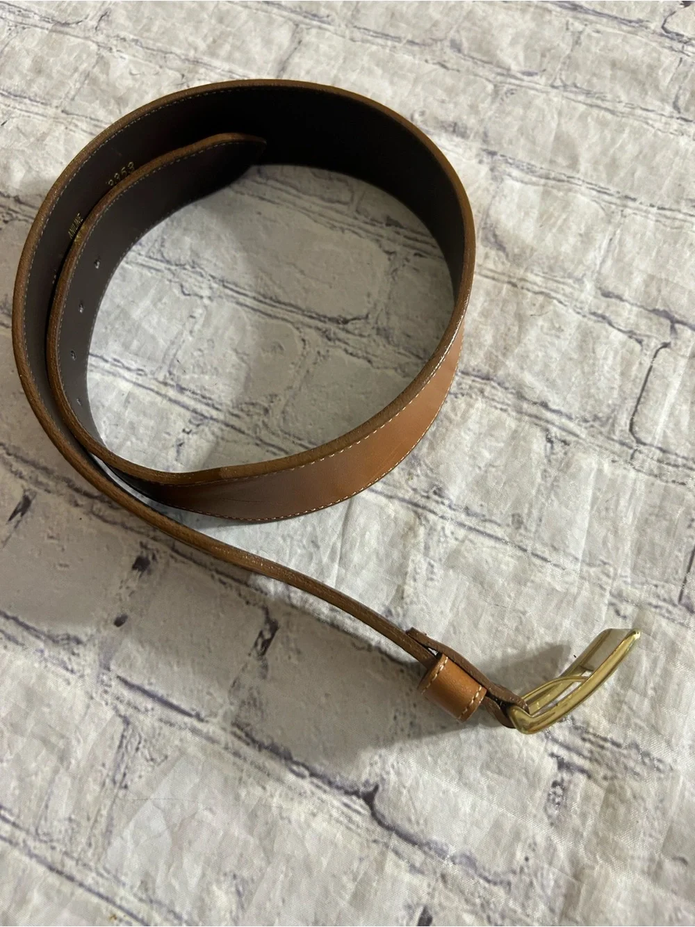 EDDIE BAUER VTG ANILINE GLOVE LEATHER CARMEL BROWN BELT SIZE VTG MEDIUM